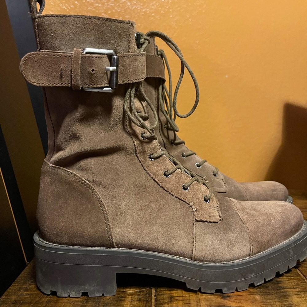 🔥 Sam Edelman Suede Combat Boot Size 10